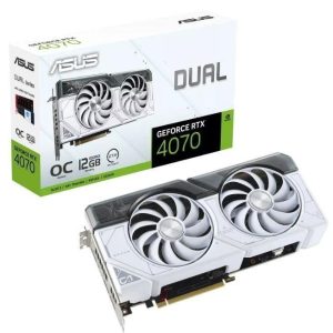 ASUS NVIDIA GeForce RTX 4070 12 GB GDDR6X 192 bit PCIE 4.0 16x 1xHDMI 3xDisplayPort – DUAL-RTX4070-O12G-WHITE