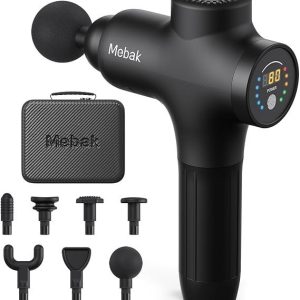 Mebak 3 Massage Gun, Massage Gun Deep Tissue for Athletes, Professional Muscle Percussion Massager, Massager for Shoulder Leg Back Body Pain Relief, Quiet Portable Sport Tool, Gifts for Him