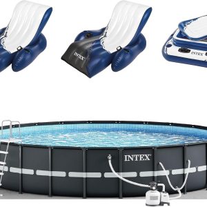 Intex Ultra XTR Round Frame Pool with Pump, Cooler, and Floats (2 Pack)
