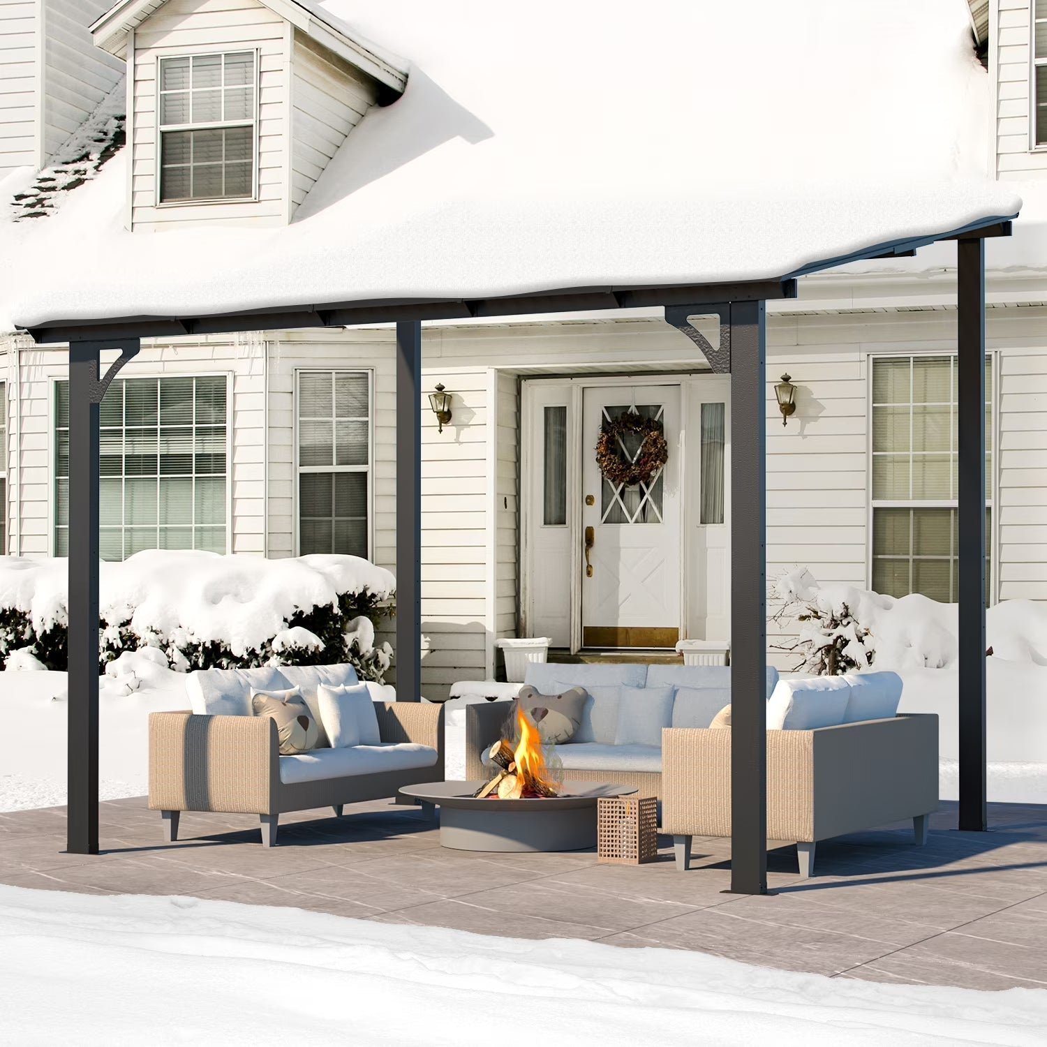 8′ x 10′ Hardtop Gazebo Outdoor Aluminum Pergola For Garden, Patio, Backyard-Gray