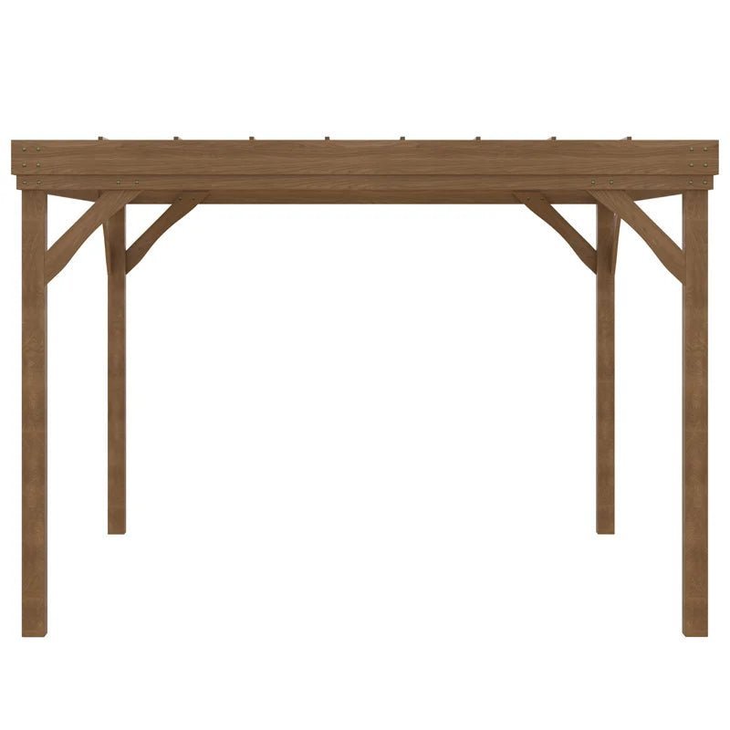 10′ x 12′ Outdoor Pergola, Wood Gazebo Grape Trellis with Concrete Anchors for Climbing Plant Support at Garden, Patio, Backyard, Deck, Brown - Image 4