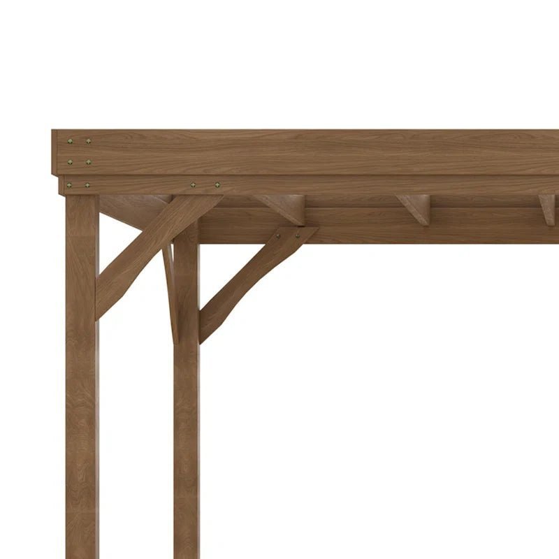 10′ x 12′ Outdoor Pergola, Wood Gazebo Grape Trellis with Concrete Anchors for Climbing Plant Support at Garden, Patio, Backyard, Deck, Brown - Image 3