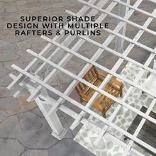 14×10 hawthorne traditional steel pergola with sail shade soft canopy - Image 9