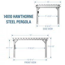 14×10 hawthorne traditional steel pergola with sail shade soft canopy - Image 11