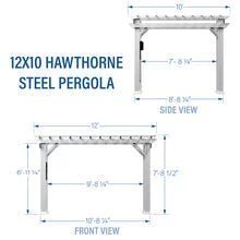 12×10 hawthorne traditional steel pergola with sail shade soft canopy - Image 14